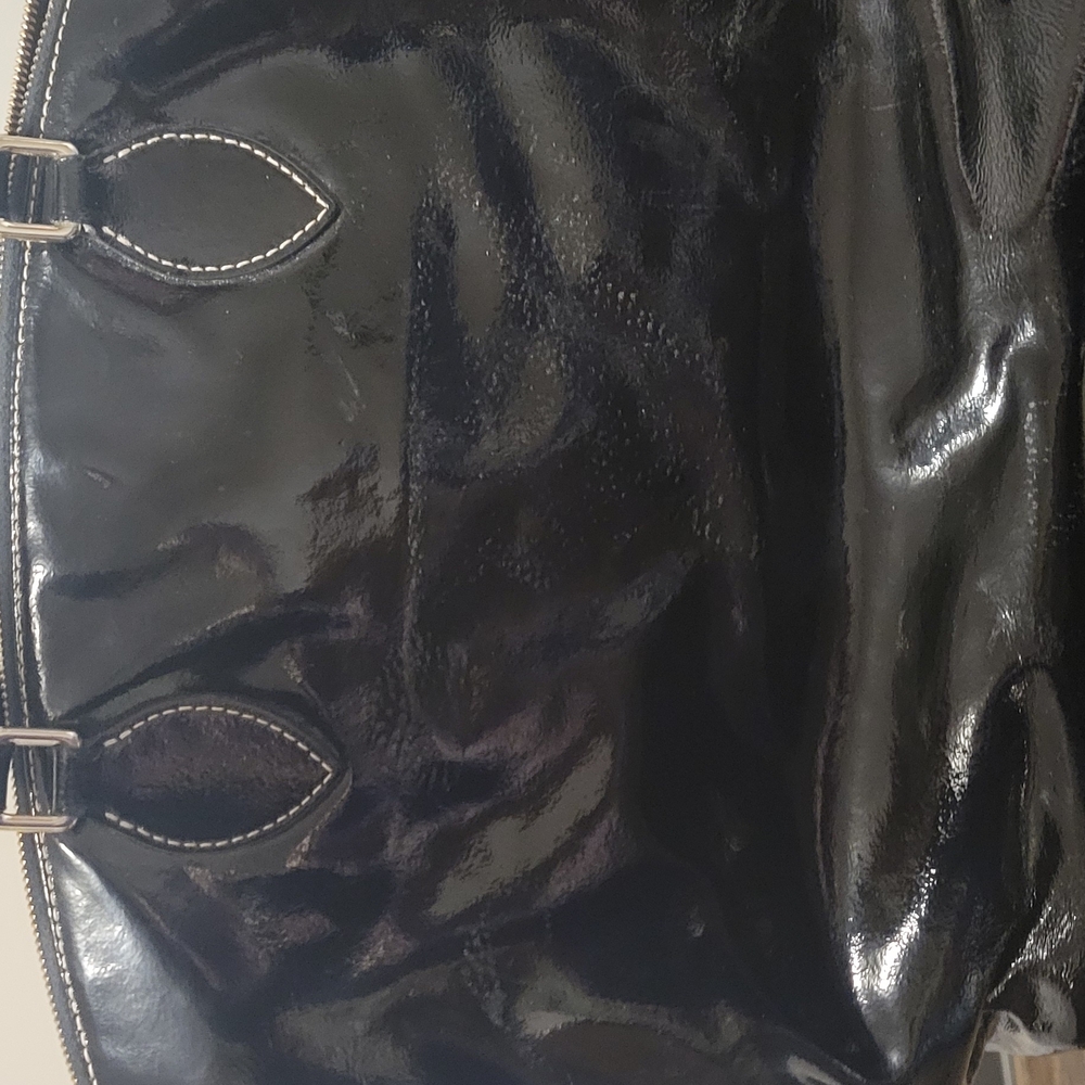 Dooney & Burke Black Structured Tote with Textured Fabric and Rounded Handles - Picture 3 of 6